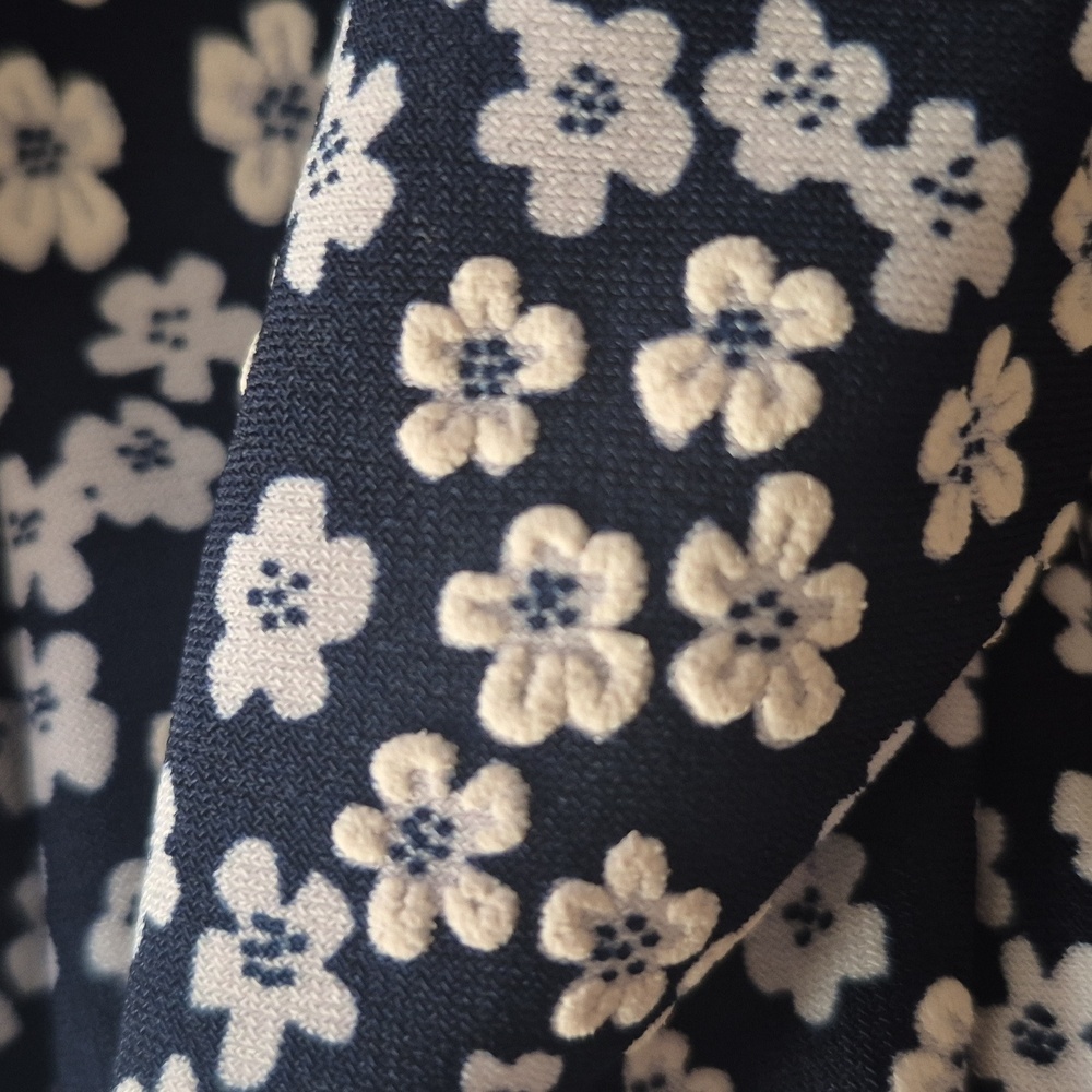 Jessica Howard Navy Sleeveless Zip Closure Back Dress White Floral Daisies 14P - Picture 11 of 12